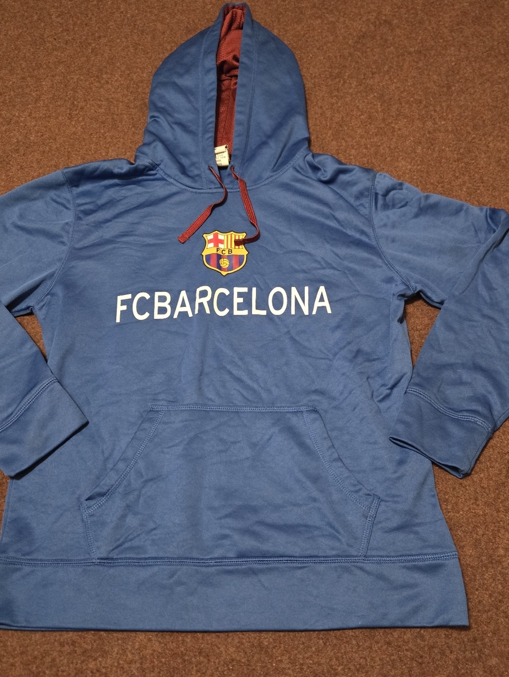 FC Barcelona Hoodie Men's Medium Blue Soccer Futbol Spain